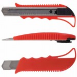 Нож канцелярский 18мм, металлические направляющие, пластиковый корпус, фиксатор, ассорти (Staff)