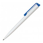 Ручка шариковая одноразовая "Carlo", белый, синий клип