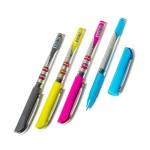 Ручка шариковая "Extra Soft", прозрачный, игольчатый, масляная, 0,7мм, синий, грип (Alingar)
