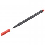 Ручка капиллярная одноразовая "Grip Finepen", черный, 0,4мм, красный (Faber-Castell)