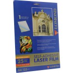 Пленка для лазерной цветной печати, самоклеящаяся А4 125мкм, 25л/п, прозрачно-матовый (Lomond)