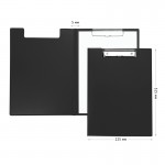 Папка-планшет А4, зажим, крышка, до 100л, пластик, черный (OfficeSpace)