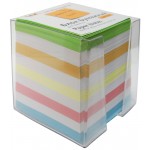 Блок бумаги для записей 90х90х90мм, цветной, в прозрачном пластиковом боксе (Workmate)