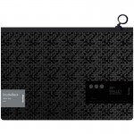 Папка-конверт на молнии А4, "DoubleBlack", непрозрачный пластик, рисунок, черный (Berlingo)