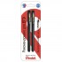 Ручка гелевая "EnerGel" блистер 2шт, 12-ти гранный, черный, 0,7мм, черный (Pentel)