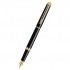 Ручка перьевая "Hemisphere Mars Black GT", корпус-латунь, лак, позолота 23К, F (Waterman)