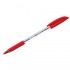 Ручка шариковая "Triangle 110", прозрачный корпус, резиновый упор, 0,7мм, красный (Berlingo)