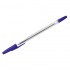 Ручка шариковая, корпус прозрачный, 0,7мм, синий, шестигранный (OfficeSpace)