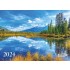 Календарь квартальный 2024г 3-х блочный на 3-х гребнях, бегунок, "Голубое озеро" (Lamark)