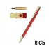 Набор: Ручка "Cobra" + Флеш-карта 8GB, золото/красный (Klio-Eterna)